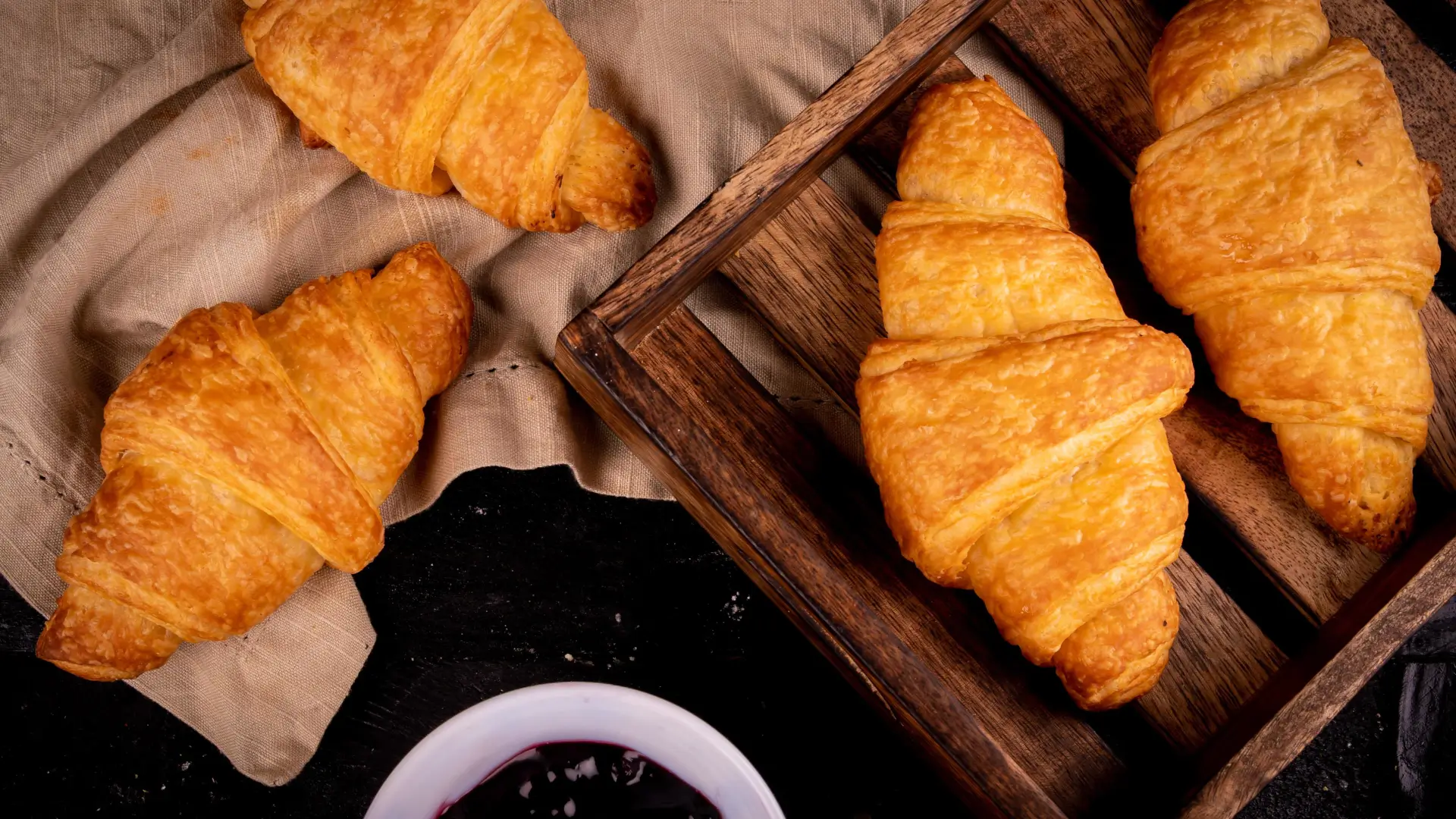 tray full of croissants