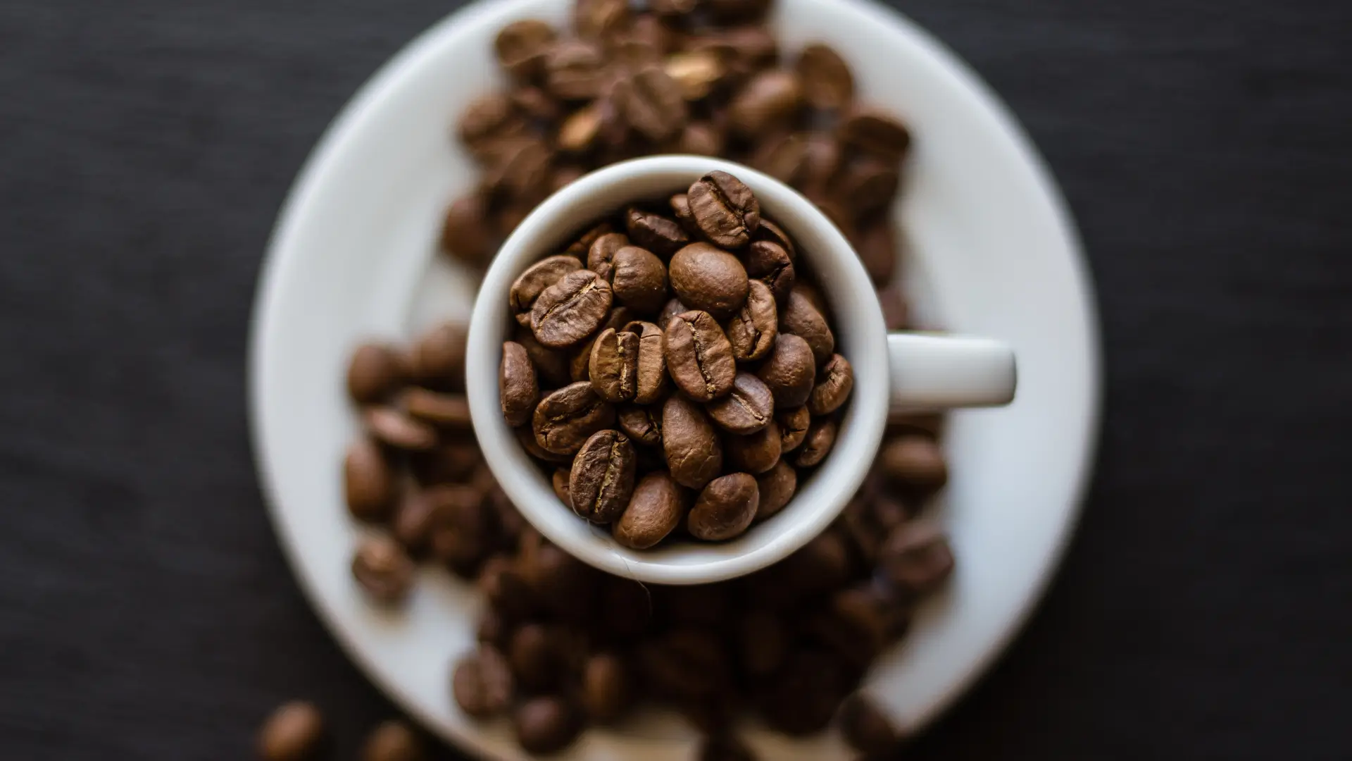 coffee beans filled cup