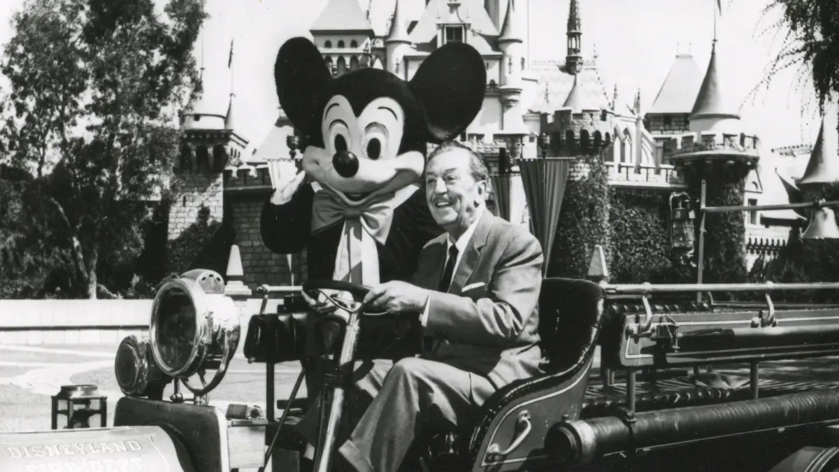 walter disney with mickey at disneyland