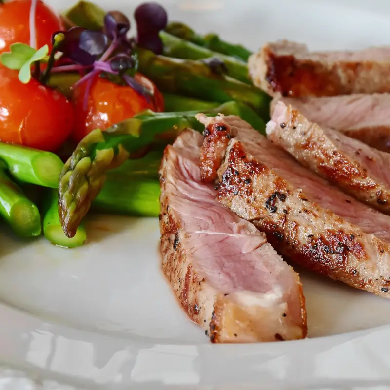 asparagus veal